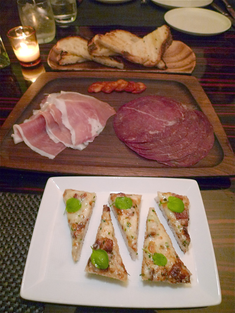 House giveaways can include cheese melts, salumi, chicken liver mousse. Photo: Steven Richter